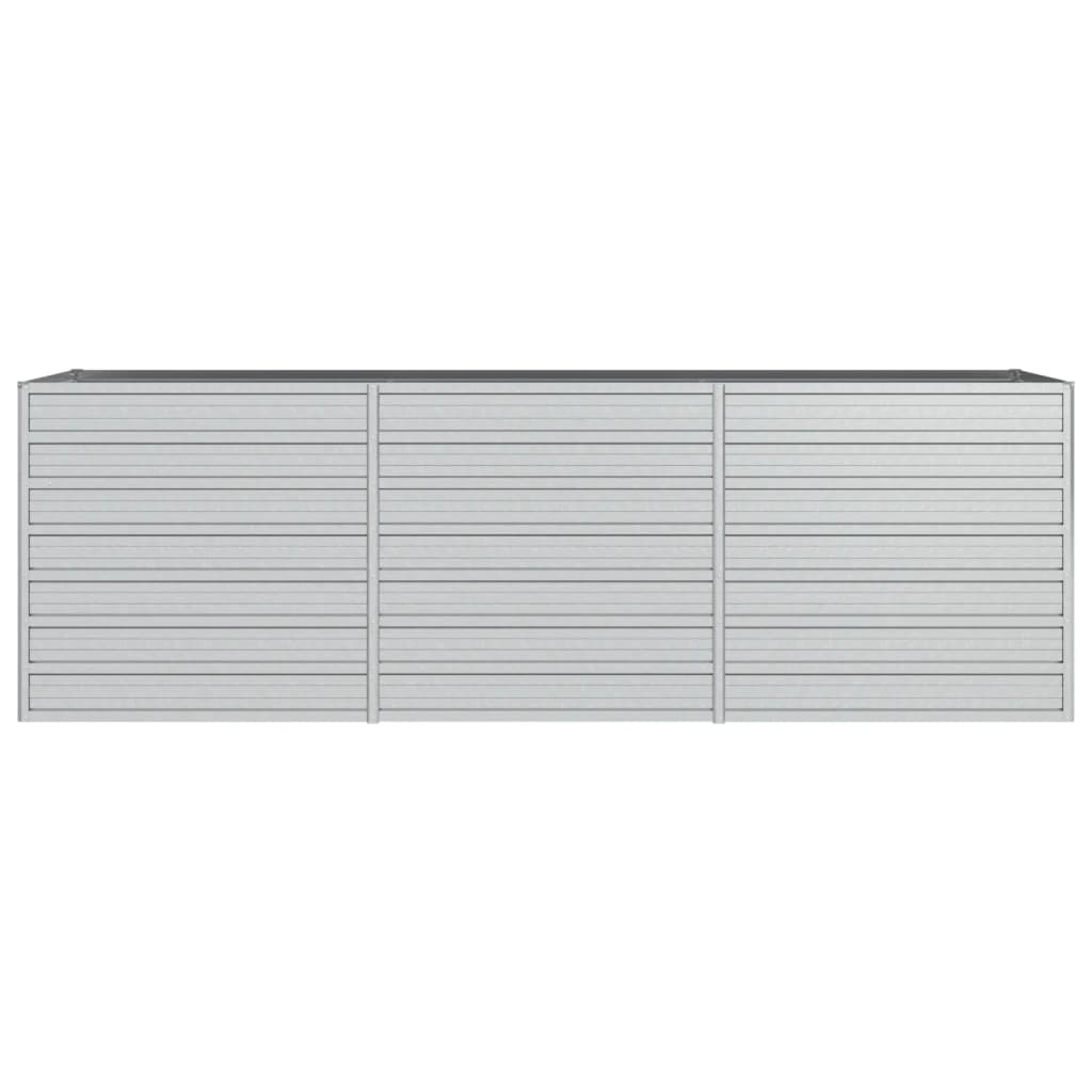 vidaXL Garden Raised Bed 240x80x77 cm Galvanized Steel Silver
