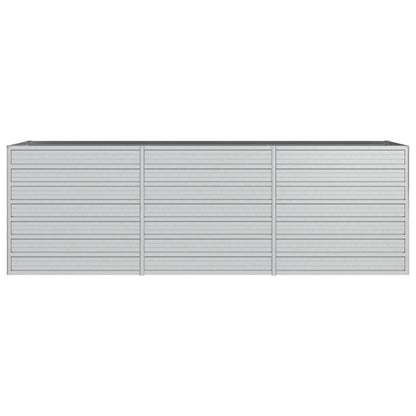 vidaXL Garden Raised Bed 240x80x77 cm Galvanized Steel Silver