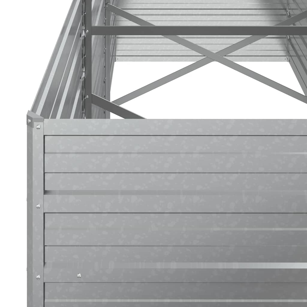 vidaXL Garden Raised Bed 240x80x77 cm Galvanized Steel Silver