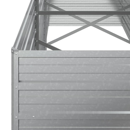 vidaXL Garden Raised Bed 240x80x77 cm Galvanized Steel Silver