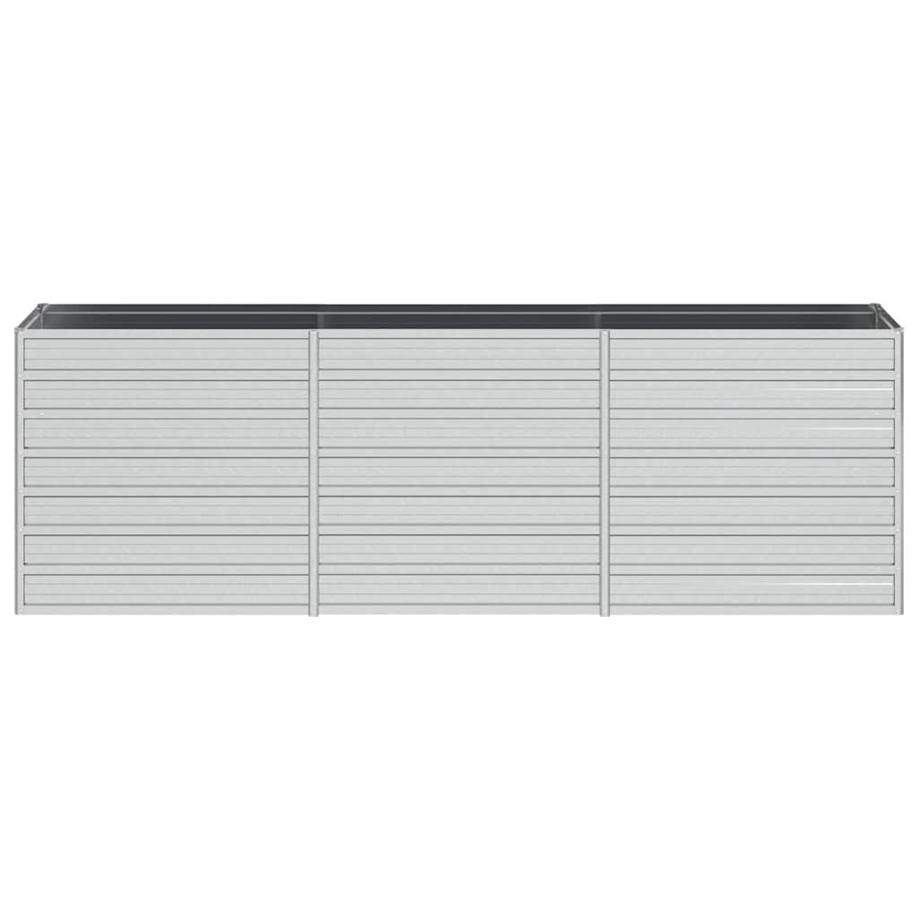 vidaXL Garden Raised Bed 240x40x77 cm Galvanized Steel Silver