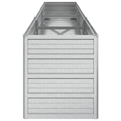 vidaXL Garden Raised Bed 240x40x45 cm Galvanized Steel Silver