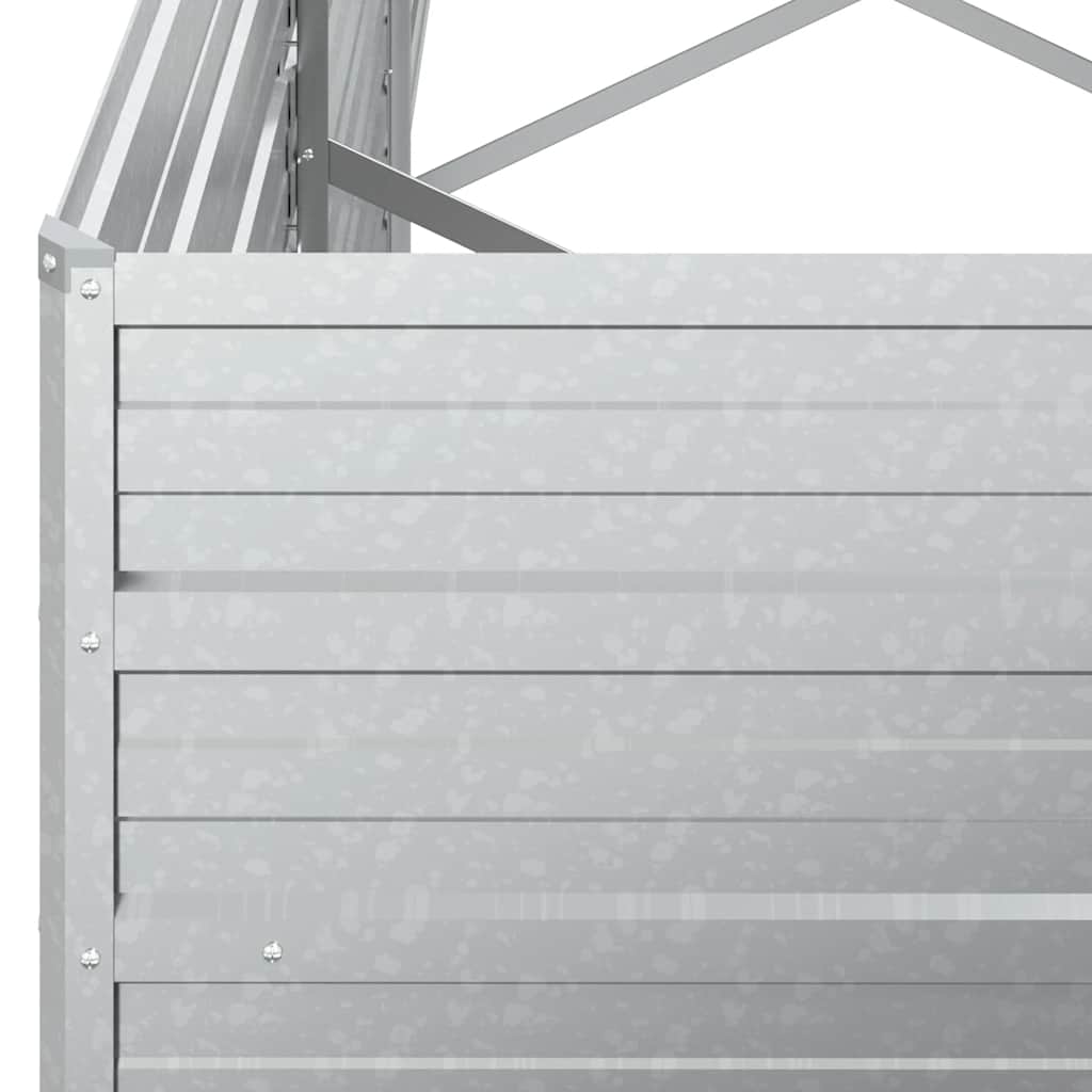 vidaXL Garden Raised Bed 320x80x77 cm Galvanized Steel Silver