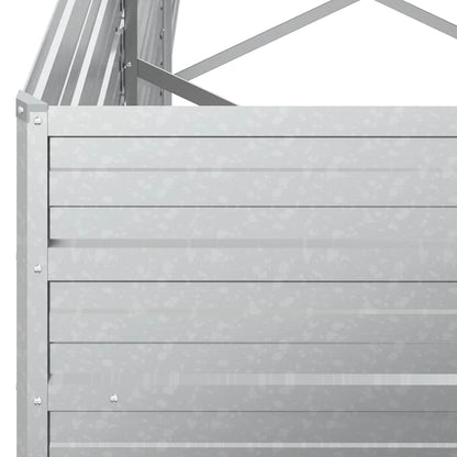 vidaXL Garden Raised Bed 320x80x77 cm Galvanized Steel Silver