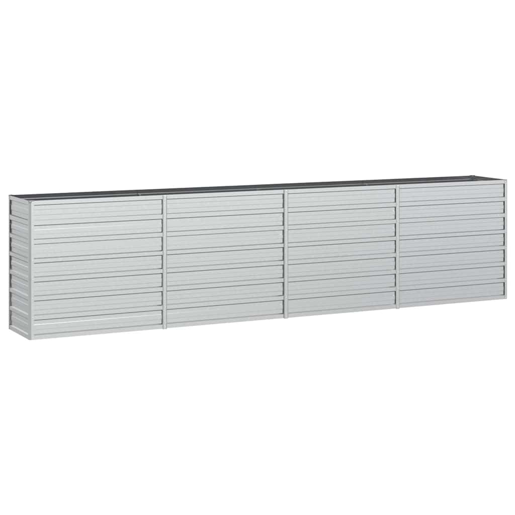 vidaXL Garden Raised Bed 320x40x77 cm Galvanized Steel Silver