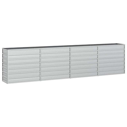vidaXL Garden Raised Bed 320x40x77 cm Galvanized Steel Silver