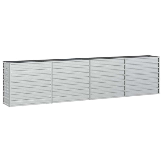 vidaXL Garden Raised Bed 320x40x77 cm Galvanized Steel Silver