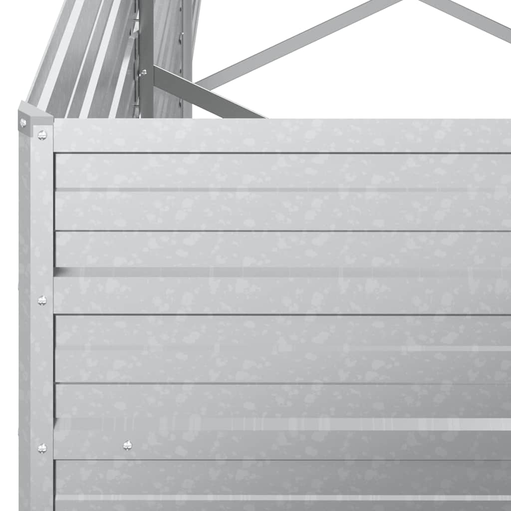 vidaXL Garden Raised Bed 320x40x45 cm Galvanized Steel Silver