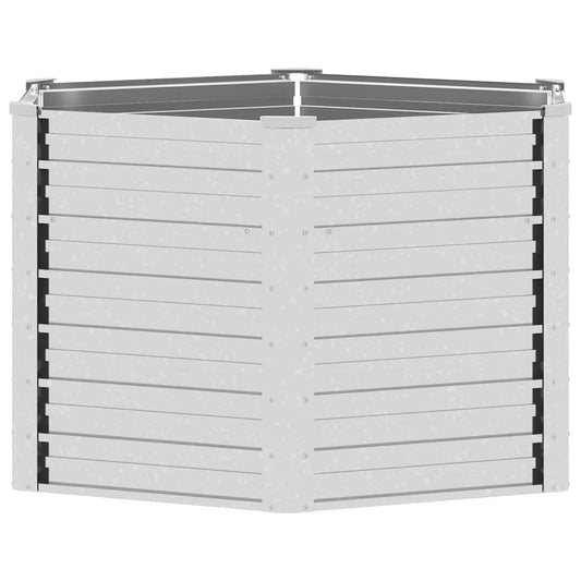 vidaXL Garden Raised Bed 129x77 cm Galvanized Steel Silver