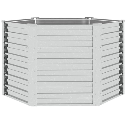 vidaXL Garden Raised Bed 129x77 cm Galvanized Steel Silver