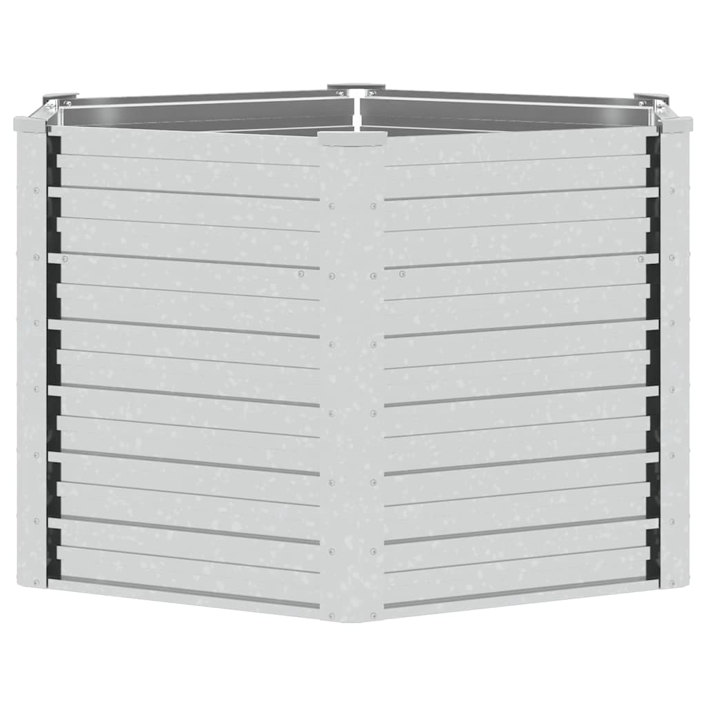 vidaXL Garden Raised Bed 129x77 cm Galvanized Steel Silver