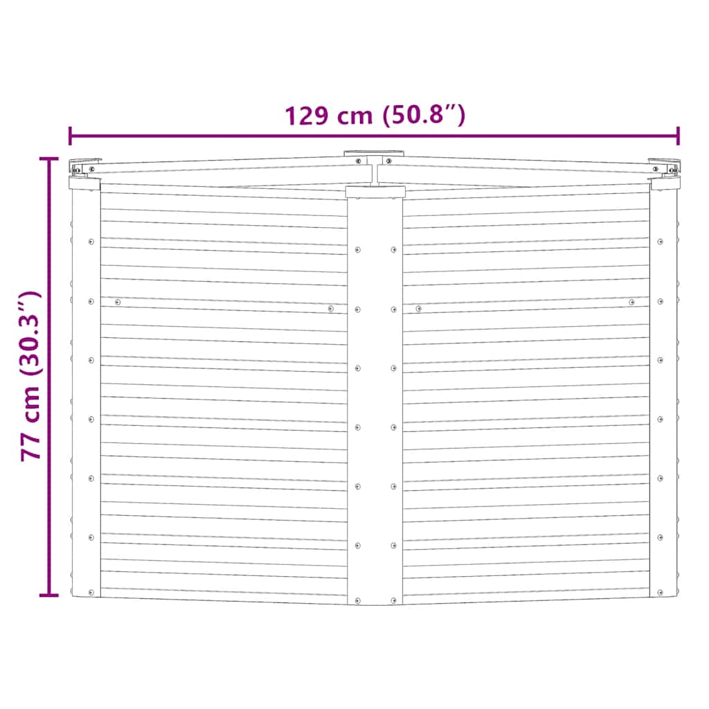vidaXL Garden Raised Bed 129x77 cm Galvanized Steel Silver