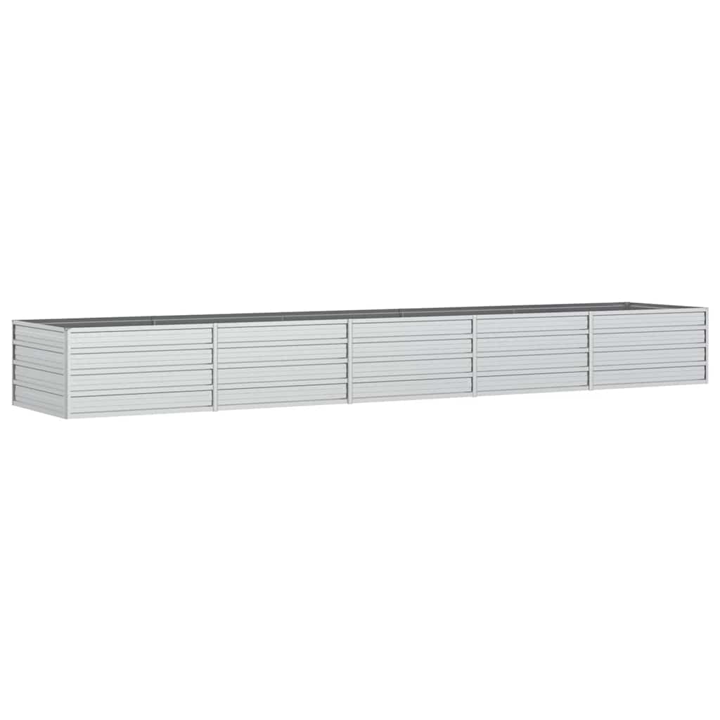 vidaXL Garden Raised Bed 400x80x45 cm Galvanized Steel Silver