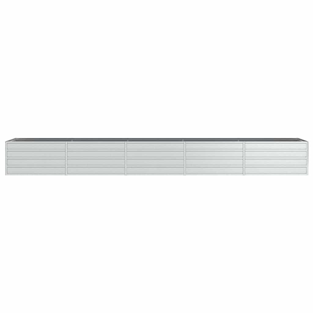 vidaXL Garden Raised Bed 400x80x45 cm Galvanized Steel Silver