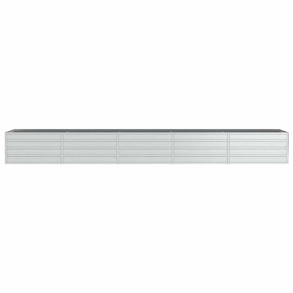 vidaXL Garden Raised Bed 400x80x45 cm Galvanized Steel Silver