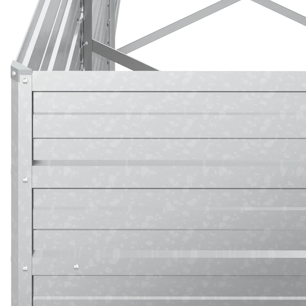 vidaXL Garden Raised Bed 400x80x45 cm Galvanized Steel Silver