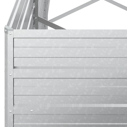 vidaXL Garden Raised Bed 400x80x45 cm Galvanized Steel Silver