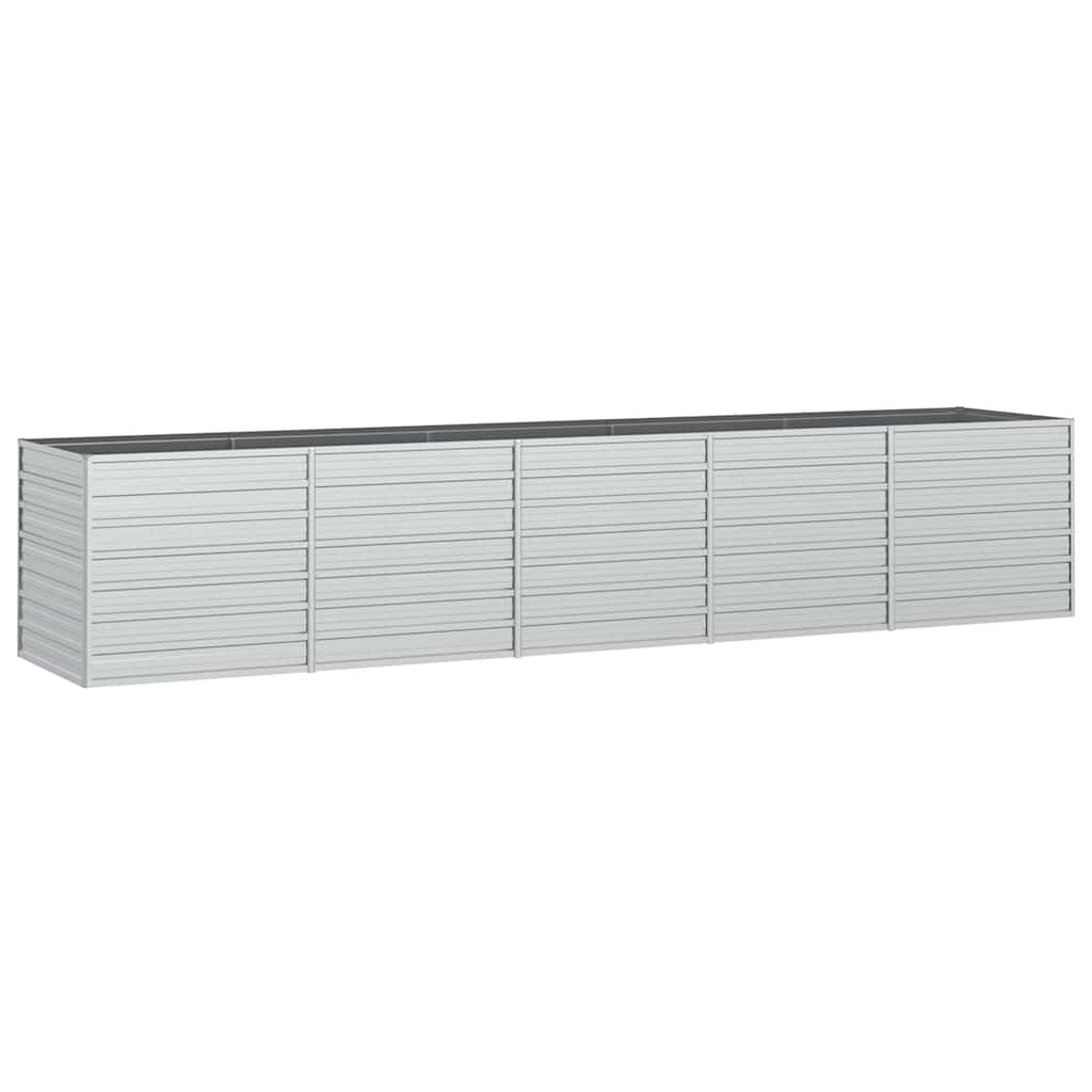 vidaXL Garden Raised Bed 400x80x77 cm Galvanized Steel Silver