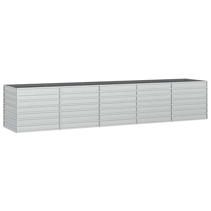 vidaXL Garden Raised Bed 400x80x77 cm Galvanized Steel Silver