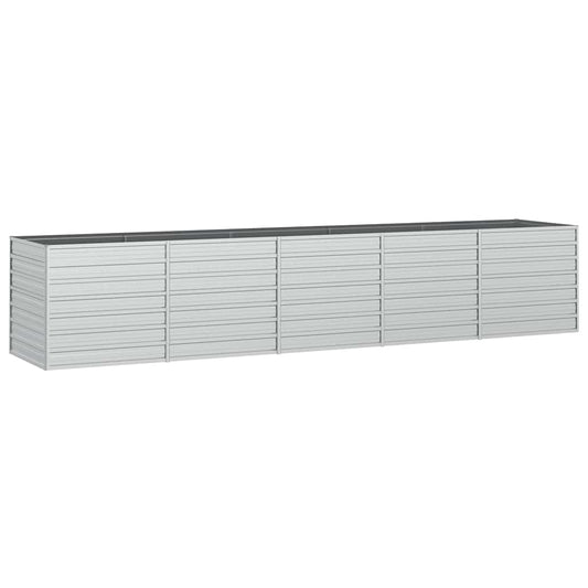 vidaXL Garden Raised Bed 400x80x77 cm Galvanized Steel Silver