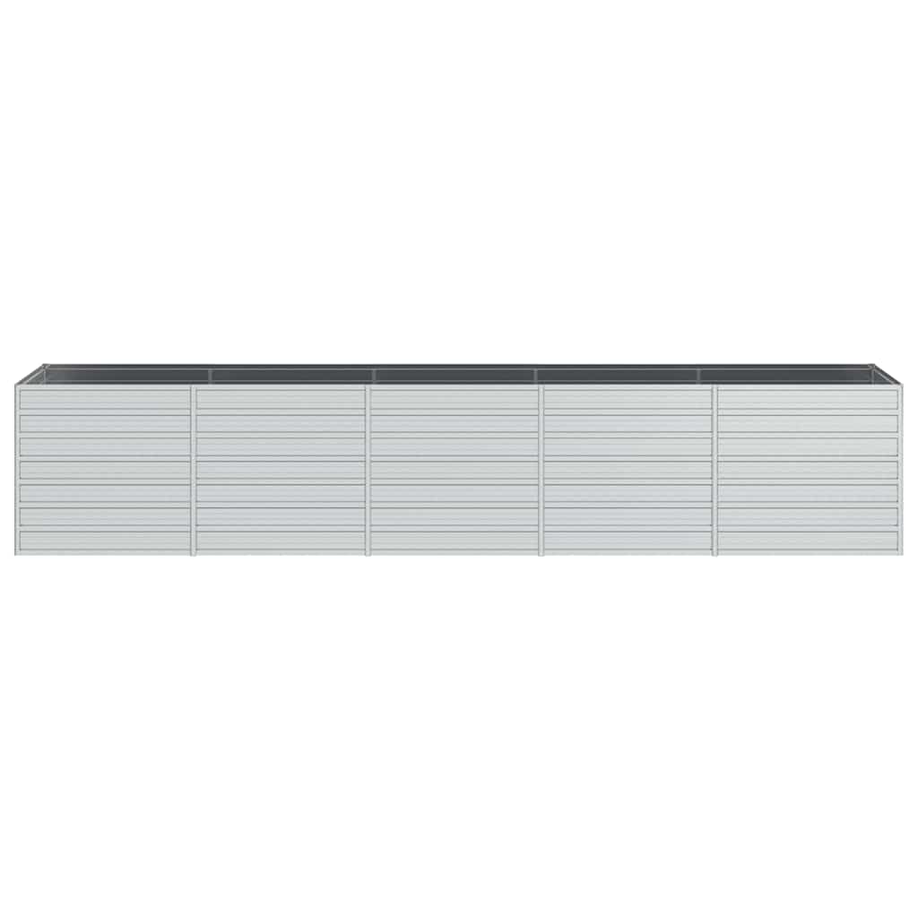 vidaXL Garden Raised Bed 400x80x77 cm Galvanized Steel Silver