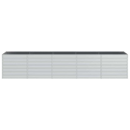 vidaXL Garden Raised Bed 400x80x77 cm Galvanized Steel Silver