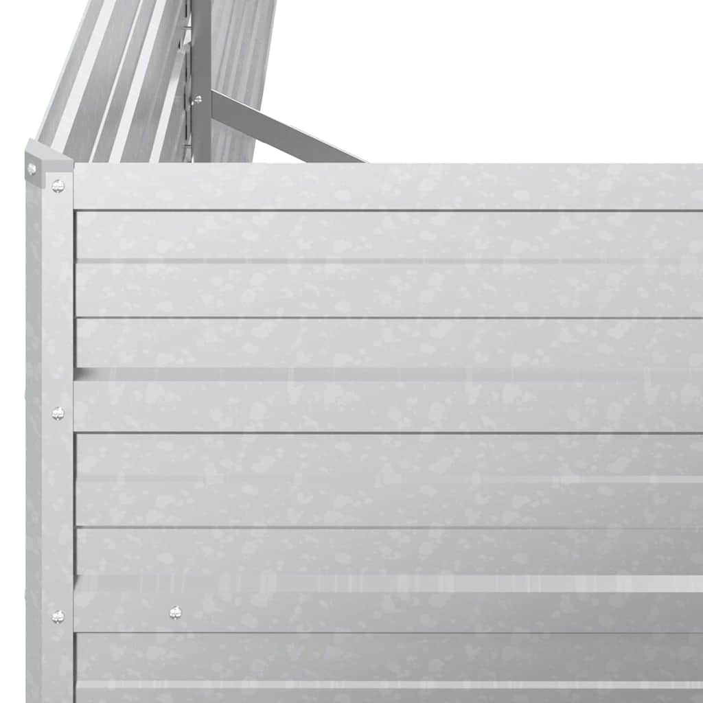 vidaXL Garden Raised Bed 400x80x77 cm Galvanized Steel Silver