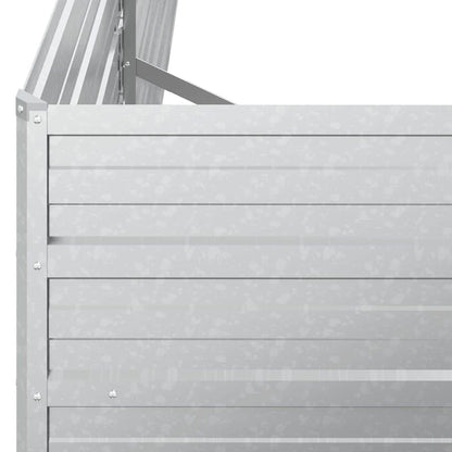 vidaXL Garden Raised Bed 400x80x77 cm Galvanized Steel Silver