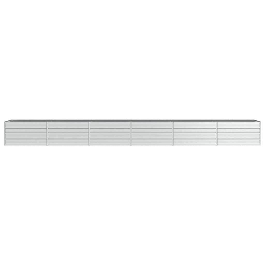 vidaXL Garden Raised Bed 480x80x45 cm Galvanized Steel Silver
