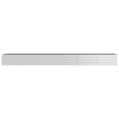vidaXL Garden Raised Bed 480x80x45 cm Galvanized Steel Silver