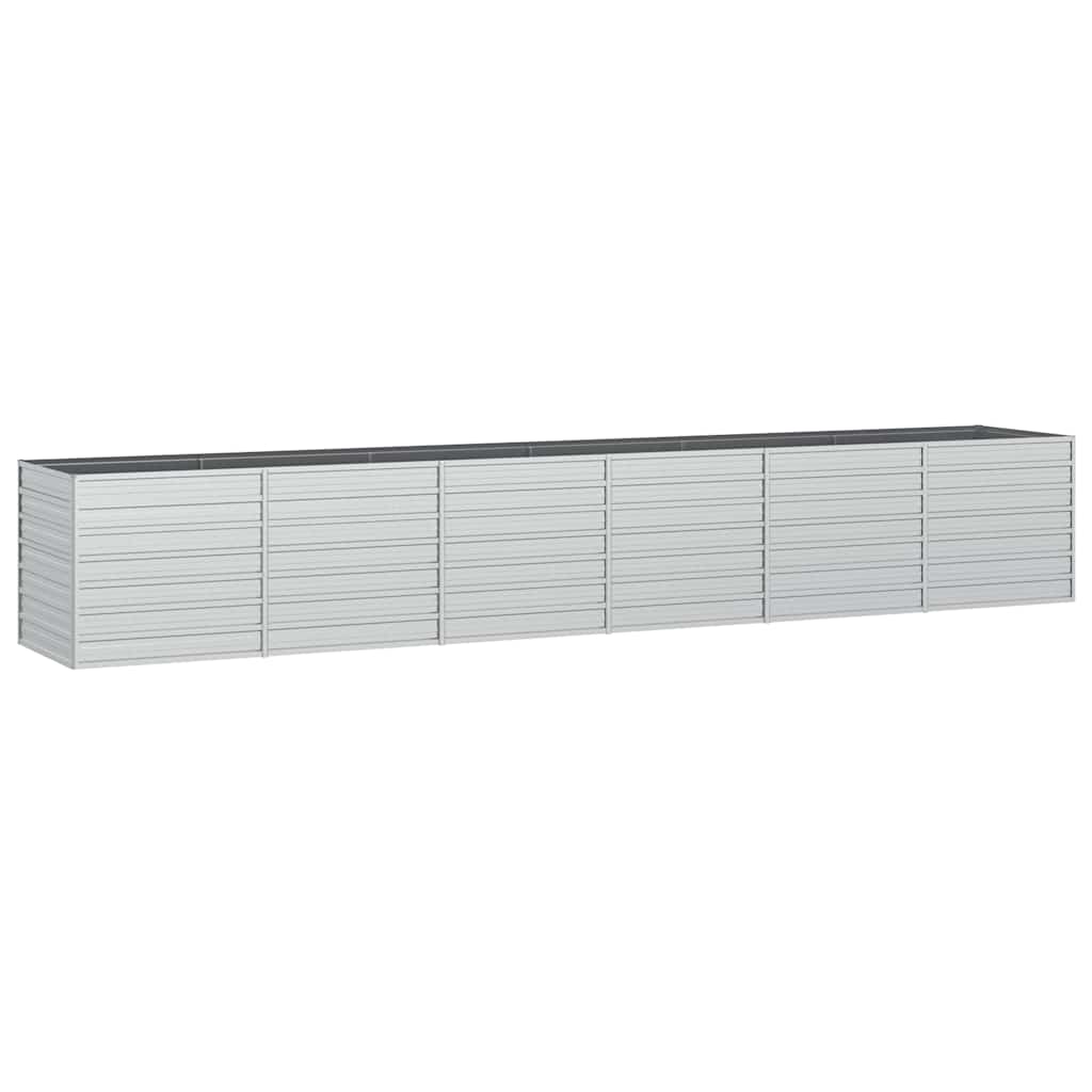 vidaXL Garden Raised Bed 480x80x77 cm Galvanized Steel Silver