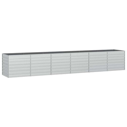 vidaXL Garden Raised Bed 480x80x77 cm Galvanized Steel Silver