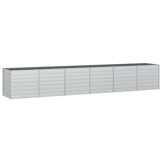 316902 vidaXL Garden Raised Bed 480x80x77 cm Galvanized Steel Silver
