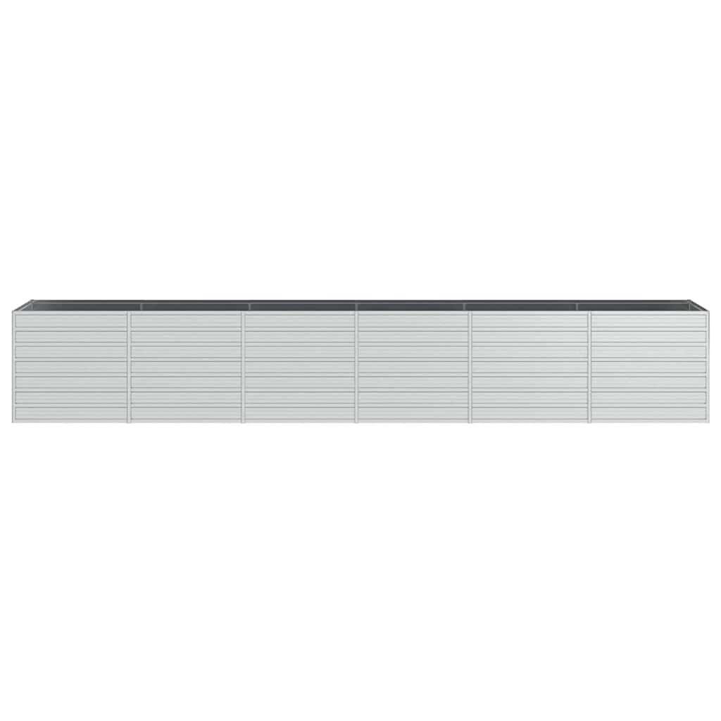 vidaXL Garden Raised Bed 480x80x77 cm Galvanized Steel Silver