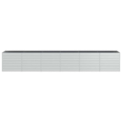 vidaXL Garden Raised Bed 480x80x77 cm Galvanized Steel Silver