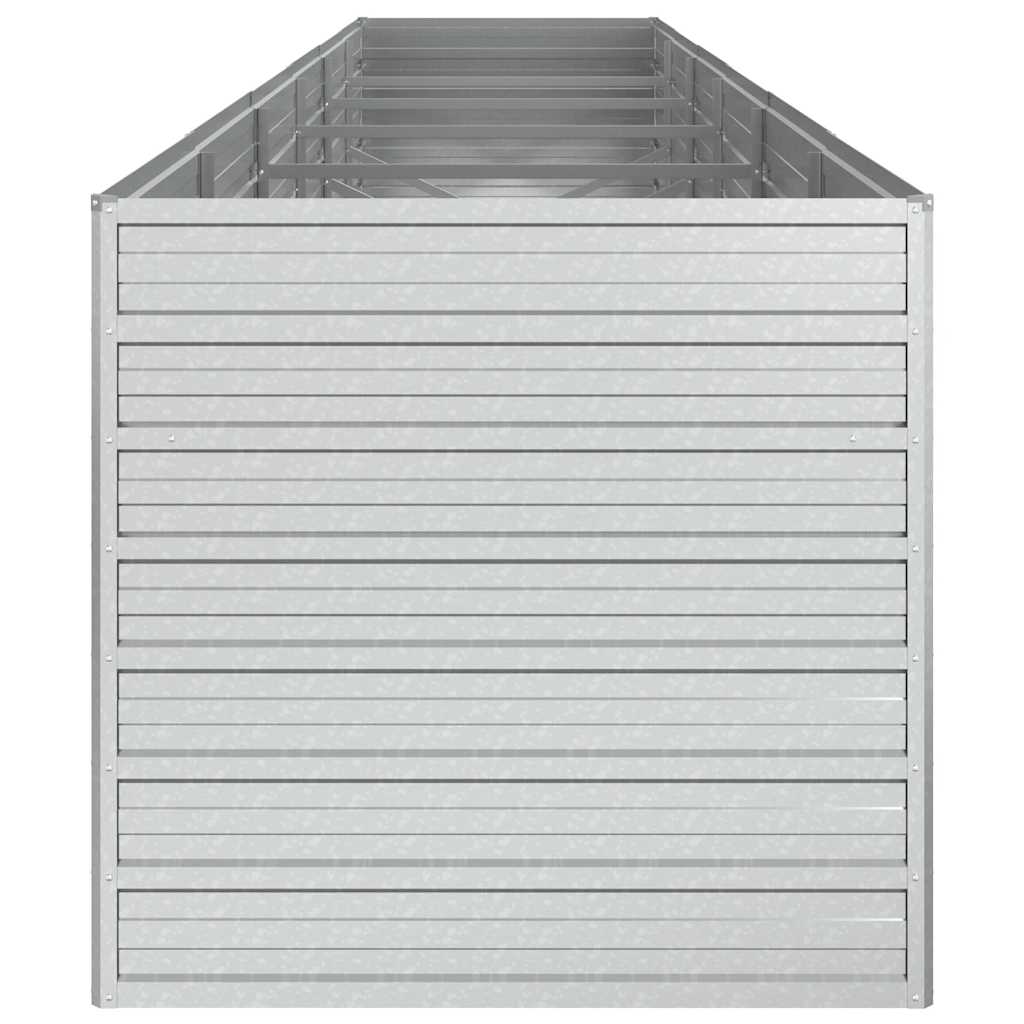 vidaXL Garden Raised Bed 480x80x77 cm Galvanized Steel Silver