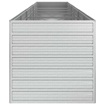 vidaXL Garden Raised Bed 480x80x77 cm Galvanized Steel Silver
