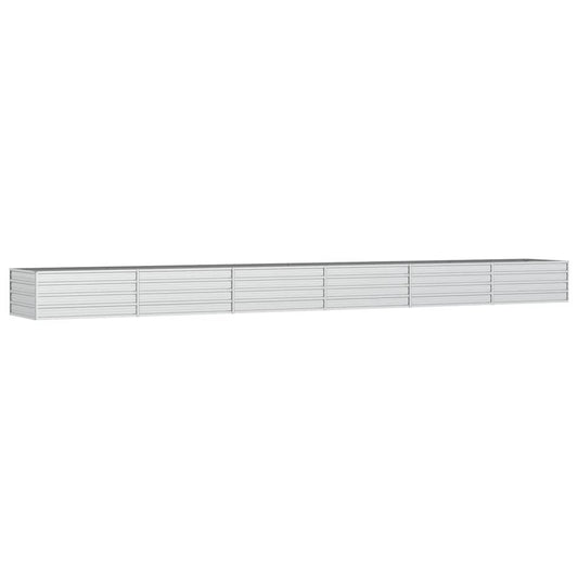 vidaXL Garden Raised Bed 600x80x45 cm Galvanized Steel Silver