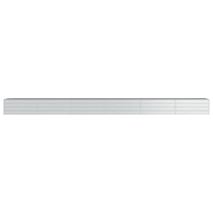 vidaXL Garden Raised Bed 600x80x45 cm Galvanized Steel Silver