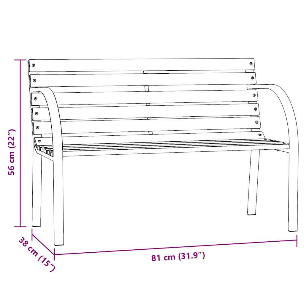 vidaXL Children Garden Bench 81 cm Chinese Fir Wood