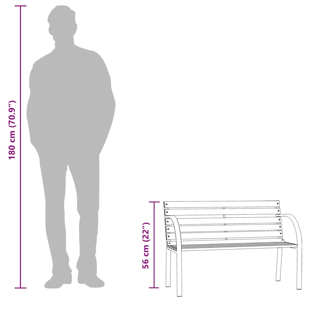 vidaXL Children Garden Bench 81 cm Chinese Fir Wood