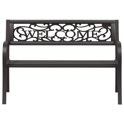 vidaXL Garden Bench | Black | Powder-coated steel and plastic | Standard