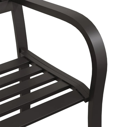 vidaXL Garden Bench | Black | Powder-coated steel and plastic | Standard