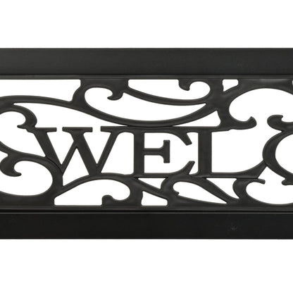 vidaXL Garden Bench | Black | Powder-coated steel and plastic | Standard
