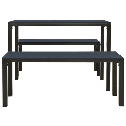 vidaXL Garden Dining Set | Black | Steel, Wood Plastic Composites | Medium