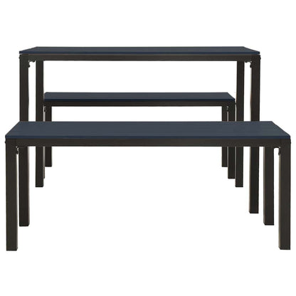 vidaXL 3 Piece Garden Dining Set Steel and WPC Black