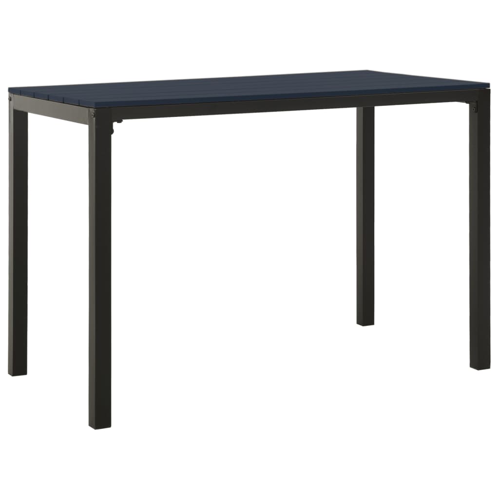 vidaXL Garden Dining Set | Black | Steel, Wood Plastic Composites | Medium