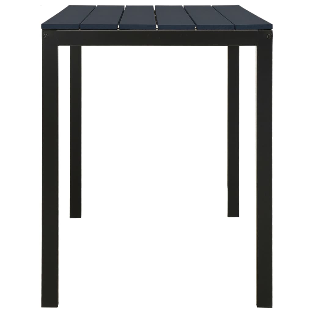 vidaXL Garden Dining Set | Black | Steel, Wood Plastic Composites | Medium