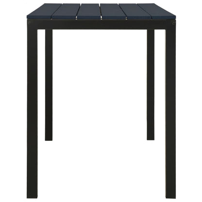 vidaXL Garden Dining Set | Black | Steel, Wood Plastic Composites | Medium
