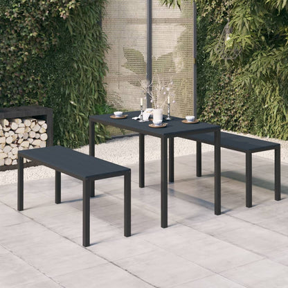 vidaXL Garden Dining Set | Black | Steel, Wood Plastic Composites | Medium